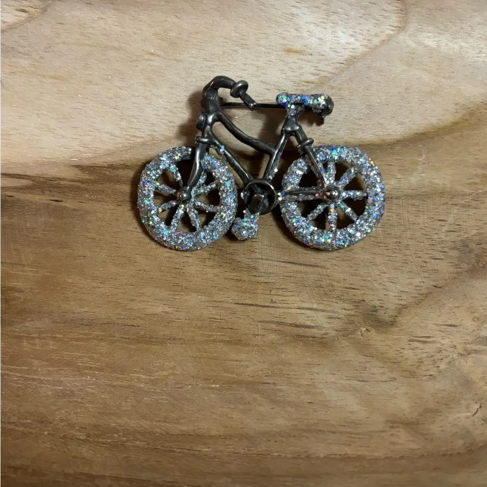 Vintage Sparkling Bicycle Brooch